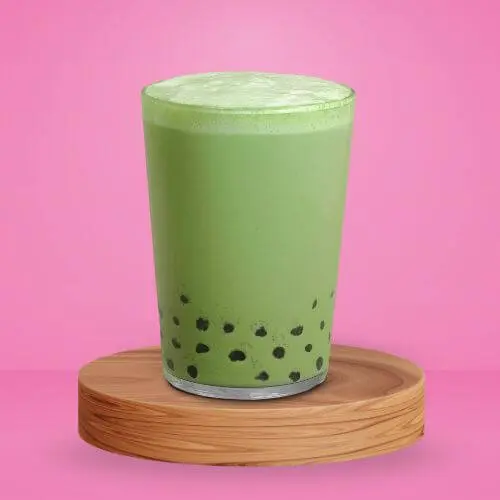 Japanese ground green tea infused with milk