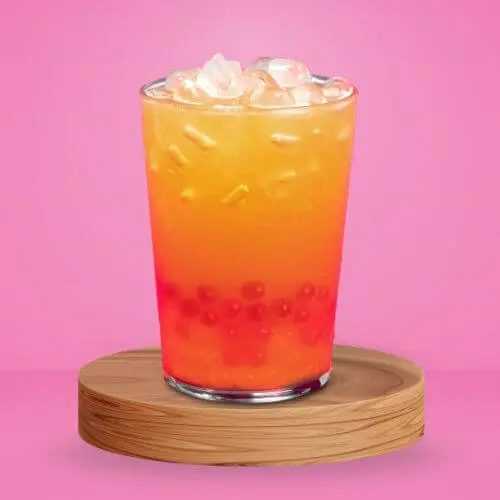 Té verde frío con jazmín y melocotón