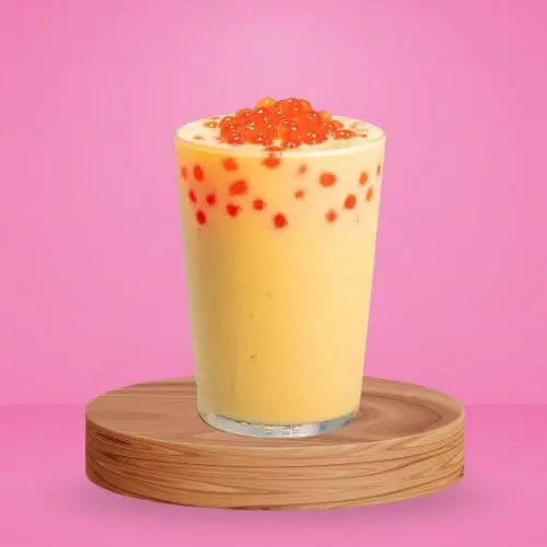 Strawberry, mango and orange juice. Top